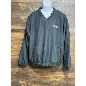 Con-Way Freight Black Pullover Windbreaker Large Michigan Trucking V-Neck VGT